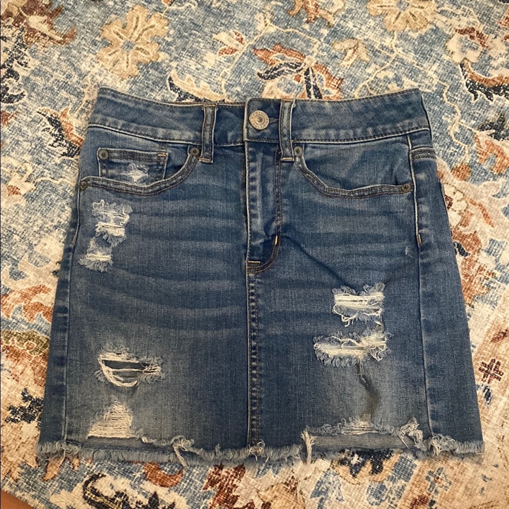 American Eagle Outfitters Distressed Jean Skirt